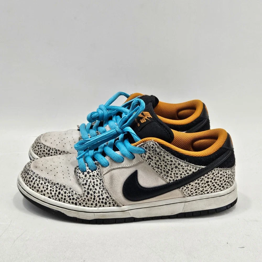 Nike SB Dunk Low Pro Mens 9.5 Phantom Black Monarch Safari FZ1233-002 Sneakers